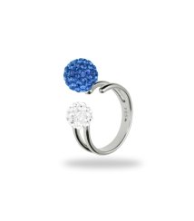 Prsteň sa Swarovski Elements gulička Sapphire + Krystal