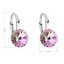Stříbrné náušnice visací s krystaly Swarovski fialové kulaté 31229.5 Vitrail Light