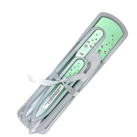 Darčeková sada 4-dielna - pilníky s krištáľmi Swarovski 599014/5 Zelená