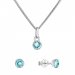 Sada šperkov s kryštálmi Swarovski náušnice, retiazka a prívesok modrej 39177.3 Light Turquoise