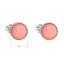 Stříbrné náušnice pecky se syntetickým opálem oranžové kulaté 11001.3 Coral s. Opal