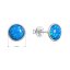 Strieborné náušnice kôstky so syntetickým opálom modré 11465.3 blue