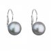 Strieborné náušnice visiace so sivou riečnou perlou 21009.3 Grey
