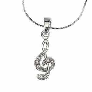 Náhrdelník v tvare husľového kľúča so Swarovski Elements