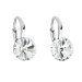 Strieborné náušnice visiace s kryštálmi Swarovski biele okrúhle 31229.1 Krystal