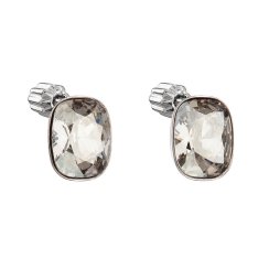 Strieborné náušnice pecka s kryštálmi Swarovski šedý obdĺžnik 31279.5 Silver Shade