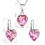 Sada šperků s krystaly Swarovski náušnice, řetízek a přívěsek růžové srdce 39141.3 Rose