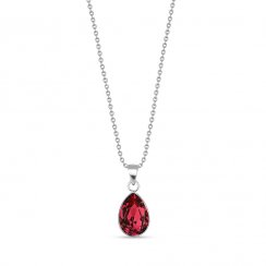 Stříbrný náhrdelník se Swarovski Elements červená kapka Baroque N432010SC Scarlet