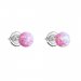 Stříbrné náušnice pecky se syntetickým opálem růžové kulaté 11246.3 Pink s. Opal