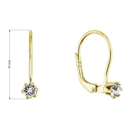 Pozlátené visiace náušnice so Swarovski kryštálom 31322.1
