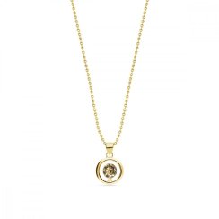 Náhrdelník hnedý so Swarovski Elements Punct Gold NCG1088SS18LCT Light Colorado Topaz
