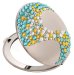 Kozmetické vreckové zrkadlo sa Swarovski Elements Corals žlutomodrá EL-08.5
