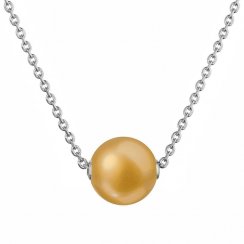 Strieborný náhrdelník s pevnou zlatou riečnou perlou na retiazke 22047.3 gold