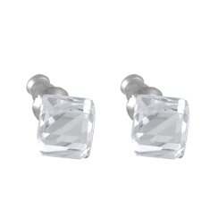Náušnice se Swarovski Elements kostka Krystal 8 mm