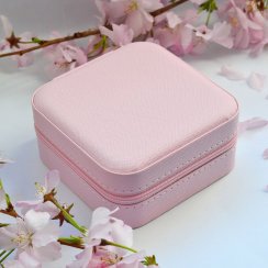 Šperkovnica štvorcová na zips SK0001 ružová