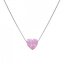 Strieborný náhrdelník so syntetickým opálom ružové srdce 12048.3 Pink s. Opal