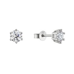 Strieborné náušnice MIA 11M00001 moissanite
