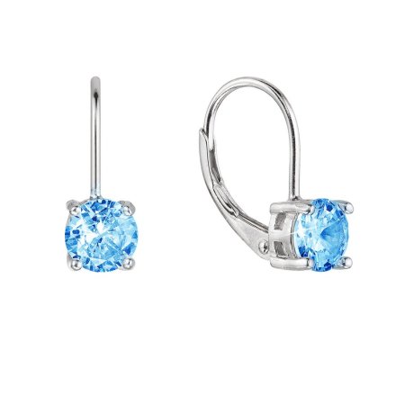Strieborné náušnice detské okrúhle so zirkónmi 11477.3 Aqua