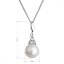 Stříbrný náhrdelník s kulatou řícní perlou a zirkony 22033.1