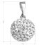 Strieborný prívesok s kryštálmi Swarovski biely okrúhly 34080.1 Krystal