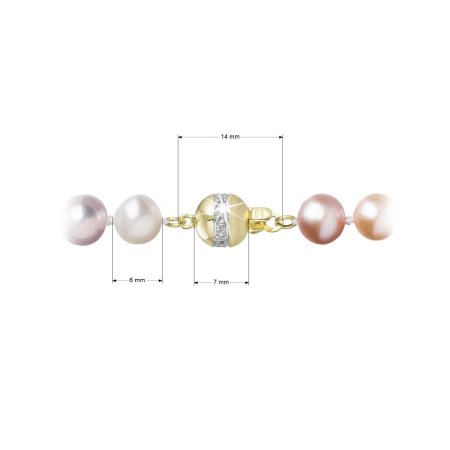 Perlový náramok z riečnych perál so zapínaním zo 14 karátového zlata 923004.3/9266A multi