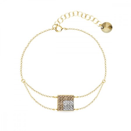 Náramok zlatý so Swarovski Elements Kingdom BGROLOFM6GSC Golden Shadow