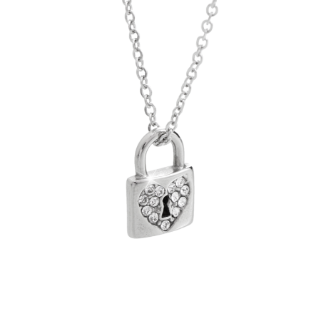 Náhrdelník čirý se Swarovski Elements Zámek Krystal