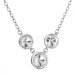 Stříbrný náhrdelník se Swarovski krystaly kulatý 32033.1 bílý