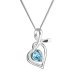 Strieborný náhrdelník so Swarovski kryštálmi srdce modré 32071.3 Aqua