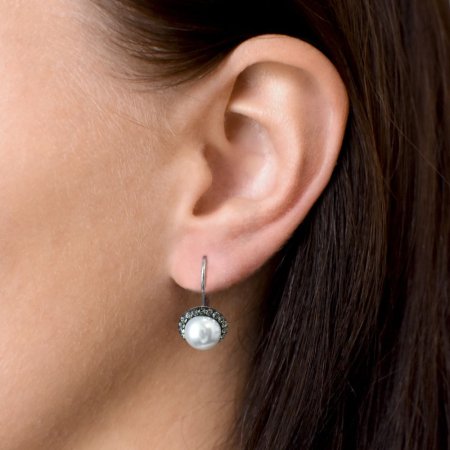 Súprava so Swarovski Elements perla 39091.3 Black diamond
