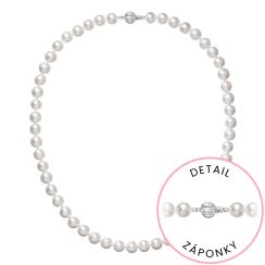 Perlový náhrdelník z riečnych perál so zapínaním z bieleho 14 karátového zlata 822003.1/9272B biely
