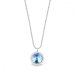 Stříbrný náhrdelník modrý se Swarovski Elements Birthday Stone NB1122SS29AQ Aqua - Březen