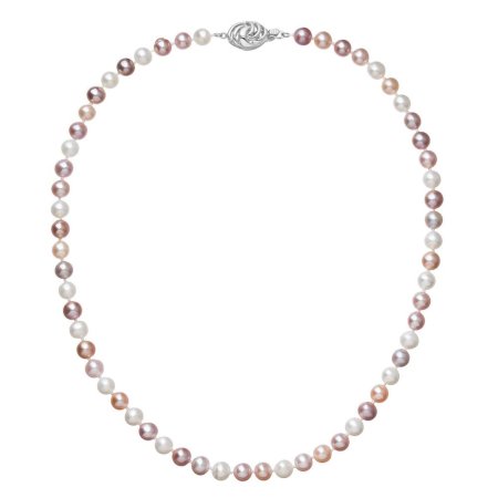 Perlový náhrdelník z riečnych perál so zapínaním z bieleho 14 karátového zlata 822004.3/9265B multi