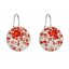 Stříbrné náušnice visací s krystaly Swarovski mix barev oranžová kulaté 31176.3 sanset