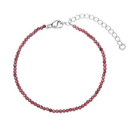 Náramok s pravými garnet kameňmi 43055.3 oceľ