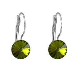 Náušnice Rivoli so Swarovski Elements visiace Olivine 8 mm