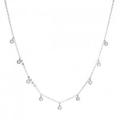 Strieborný náhrdelník s 9 malými okrúhlymi zirkonmi 12056.1. crystal