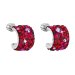 Strieborné náušnice visiace s kryštálmi Swarovski červený polkruh 31280.3 Cherry