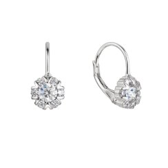 Stříbrné náušnice dětské kulaté se zirkony 11474.1 Krystal