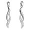 Strieborné náušnice visiace s kryštálmi Swarovski biele vlnky 31162.1 Krystal