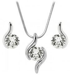 Súprava sa Swarovski Elements vlnka číra Krystal