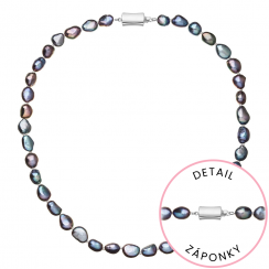 Perlový náhrdelník z riečnych perál so zapínaním z bieleho 14 karátového zlata 822027.3/9267B peacock