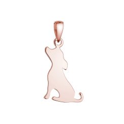 Pozlátený strieborný prívesok pes 64097 rose gold