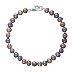 Perlový náramok z pravých riečnych perál modrý 23012.3 dk.peacock