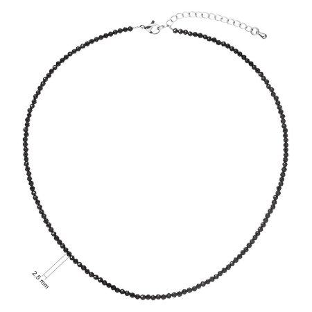 Náhrdelník s pravými black spinel kamene 42012.3 oceľ