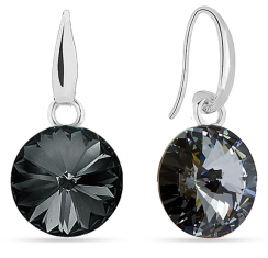 Náušnice Rivoli sa Swarovski Elements Candy KW112212SN Silver Night 10 mm