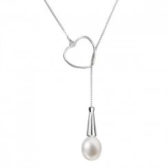 Perlový náhrdelník z pravých riečnych perál biely 22026.1