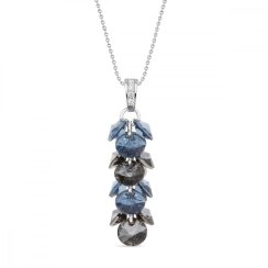 Náhrdelník modro šedý so Swarovski Elements Frou Frou ND6428DBSN Denim Blue + Silver Night