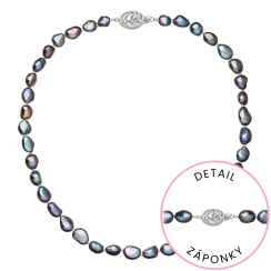 Perlový náhrdelník z riečnych perál so zapínaním z bieleho 14 karátového zlata 822027.3/9265B peacock
