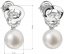 Stříbrné náušnice visací s bílou říční perlou 21026.1